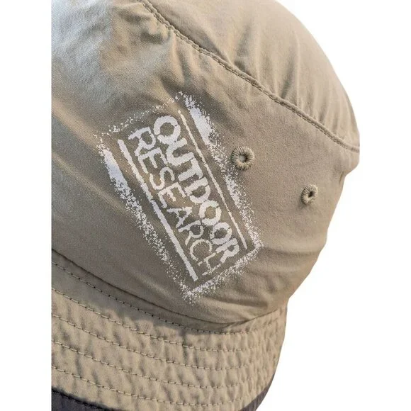Outdoor Research Sun Bucket Hat Cap Fitted Boys M 3-6Y Khaki Green Camp Summer - Picture 6 of 9